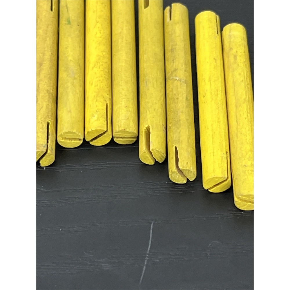 Tinkertoy 22 Wooden Rods Yellow + 3 Orange Replacement Parts Lot Vintage - Picture 14 of 15
